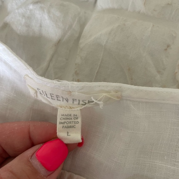 Eileen Fisher White Irish Linen Top - Picture 3 of 7